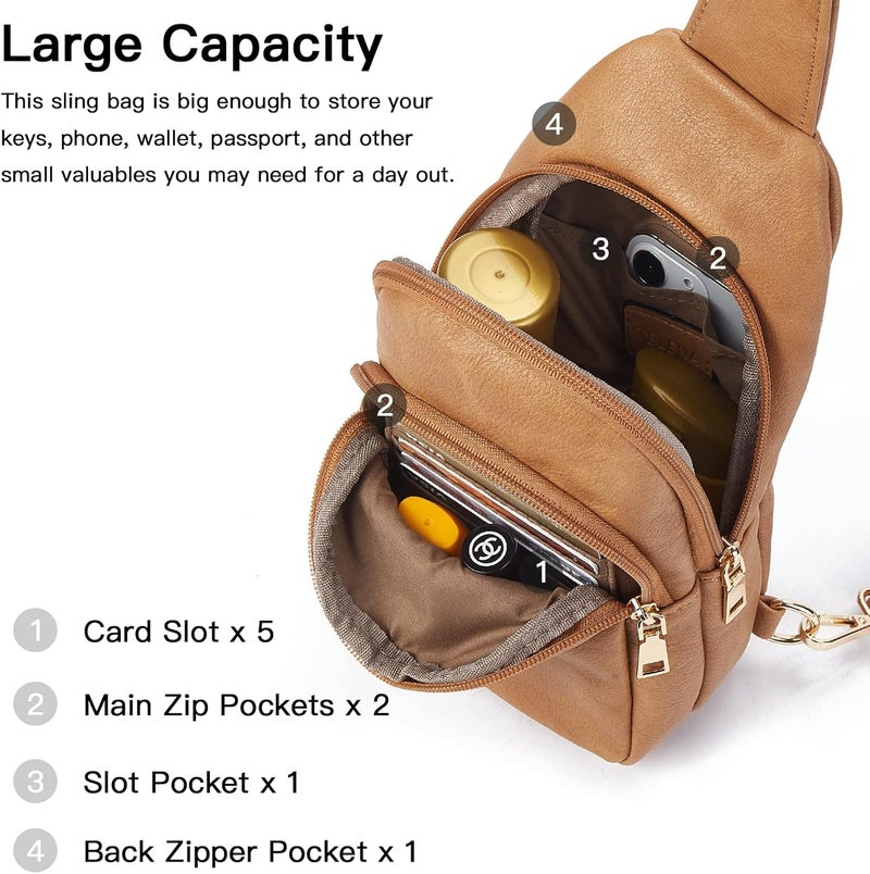 Telena Crossbody Bags for Women Leather Cross Body Sling Bag for Woman Travel - Image 3